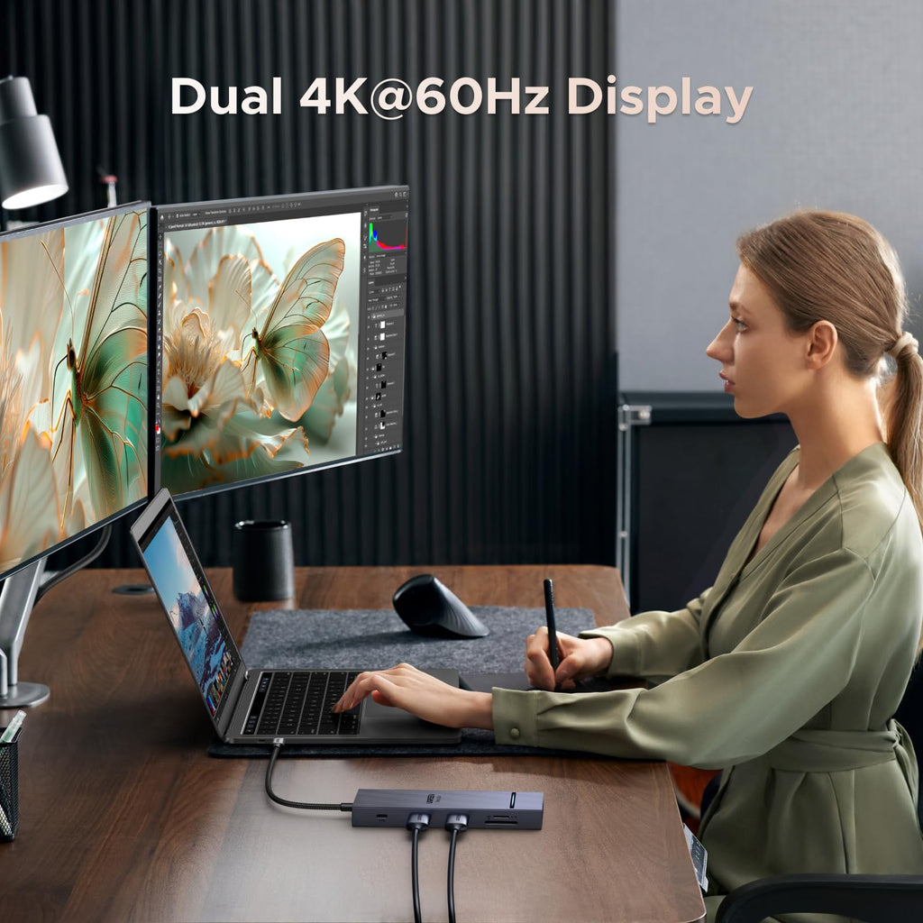 UGREEN Revodok 10 in 1 USB C Docking Station Dual 4K Monitor