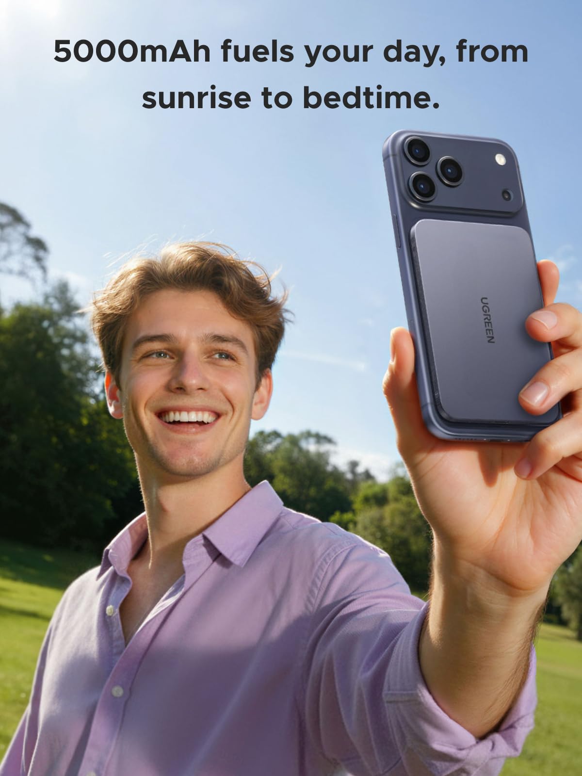 UGREEN MagFlow Air Magnetic Power Bank (5000mAh, Qi2 15W)